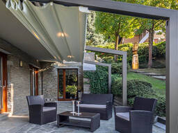 Алюминиевая пергола (беседка) с передвежным PVC покрытием