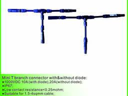Солнечный мини-разъем ветви T для BIPV и солнечного света