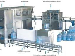 Линия ополаскивания-розлива-укупорки в бутыли емкостью 18,9л