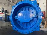 Затвор дисковый поворотный фланцевый стальной с двойным эксцентриситетом с редуктором - фото 1
