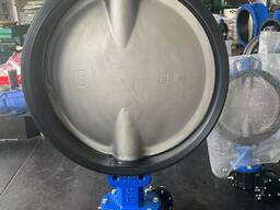 Затвор дисковый поворотный межфланцевый симметричный чугунный с редуктором Ру16 Ду800